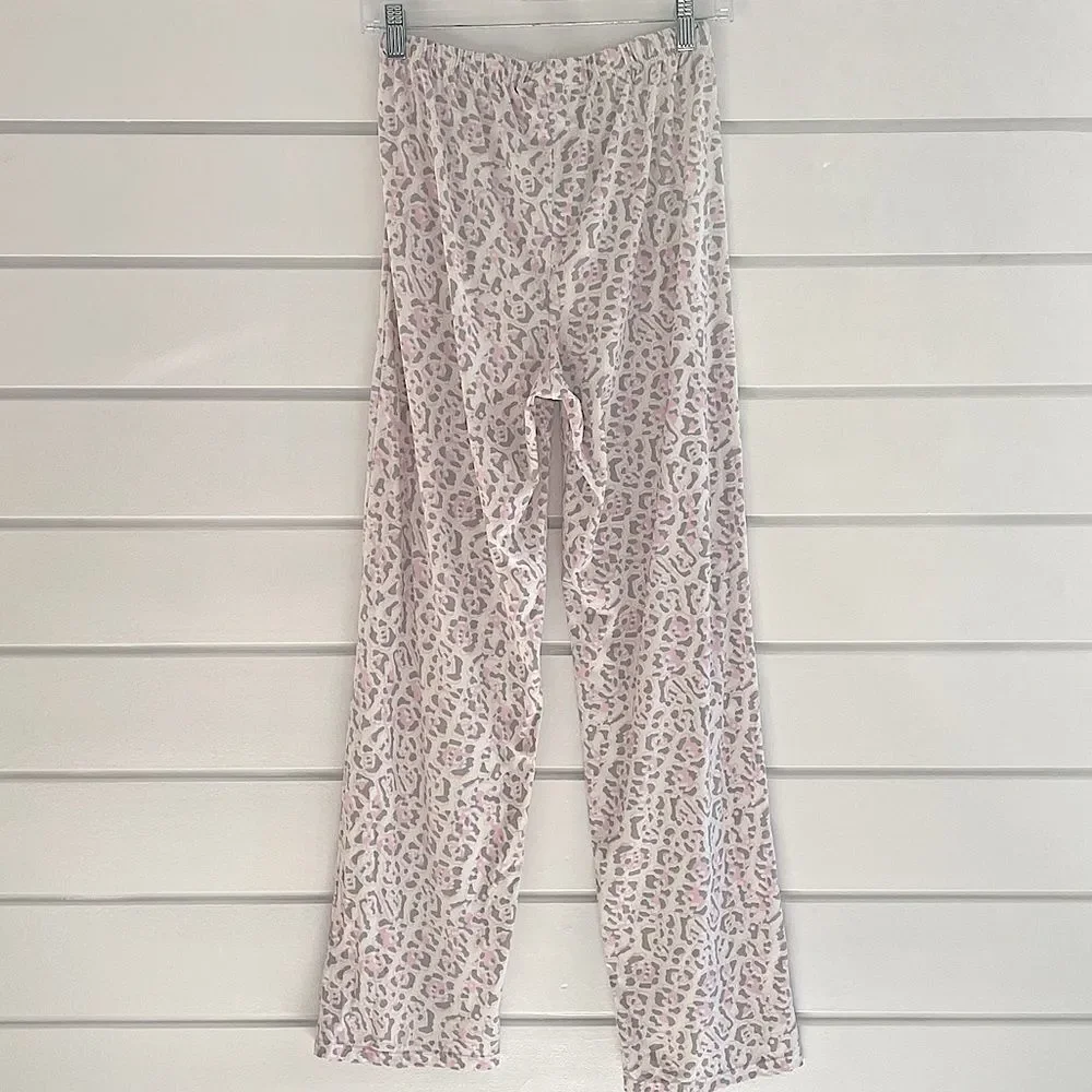 Mia & Tess Grey Leopard Print PJ Lounge Pajama Pants Size Medium